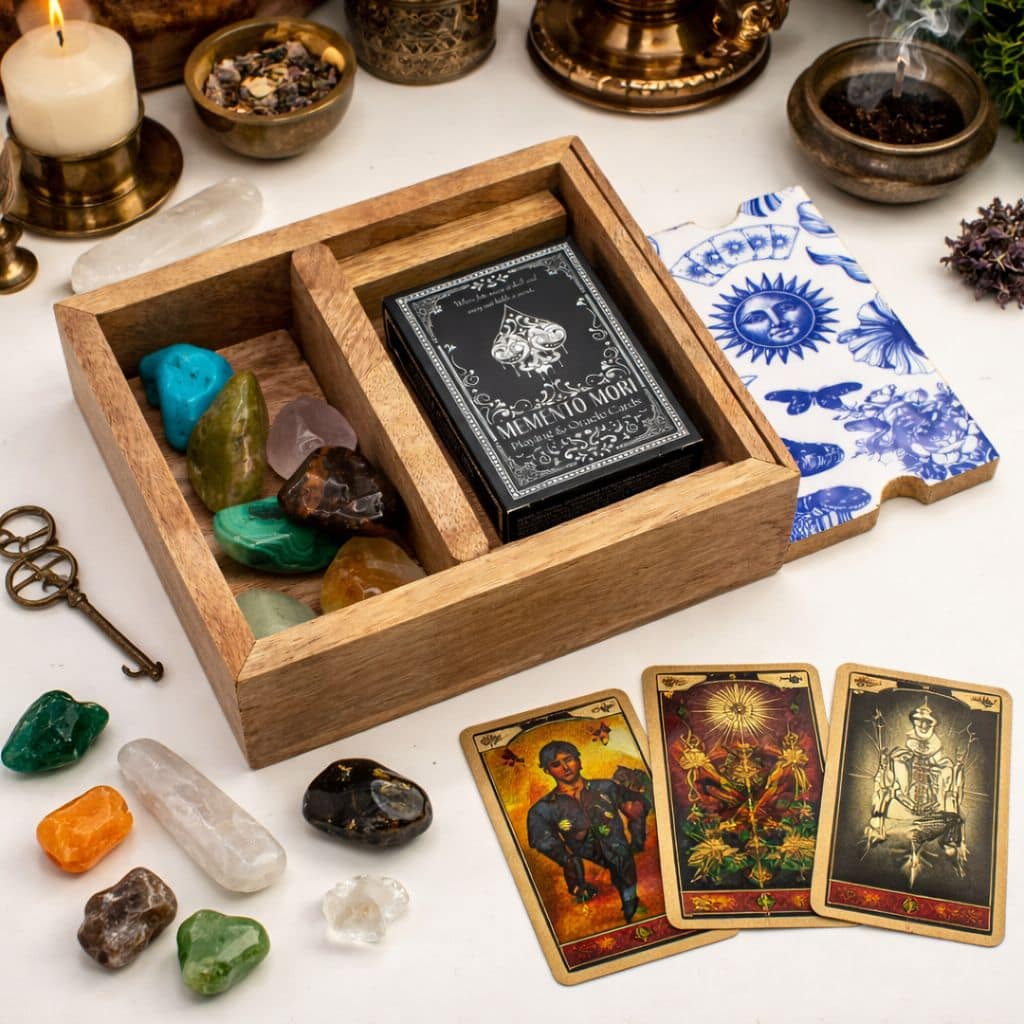 Caixa de Tarot com Duas Divisões e Suporte para Cartas - Image 6