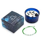 Vela de Cristal Do Zodíaco com Pulseira de Pedras Preciosas - Balança