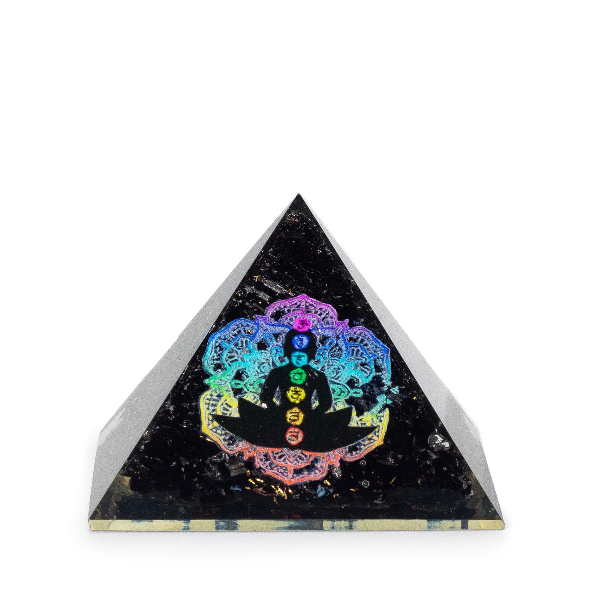 Pequenas Pirâmides de Orgonita 5,5 X 4,5 Cm - Chakra de Buda - Fragmentos de Turmalina Preta