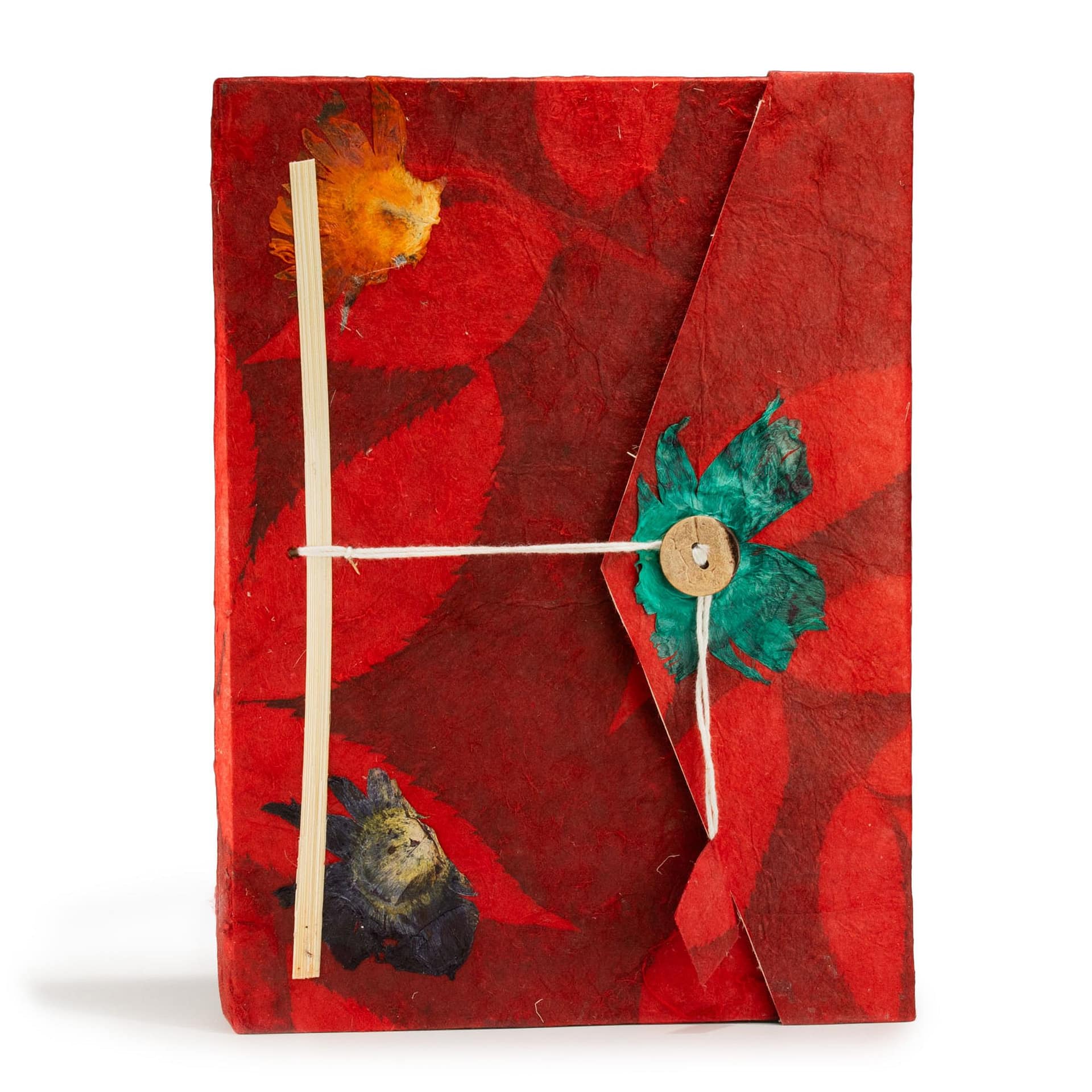 Caderno Lokta Bold Floral – Grande (21 X 15 Cm) – 45 Folhas – Inclui Marcador – Rubi