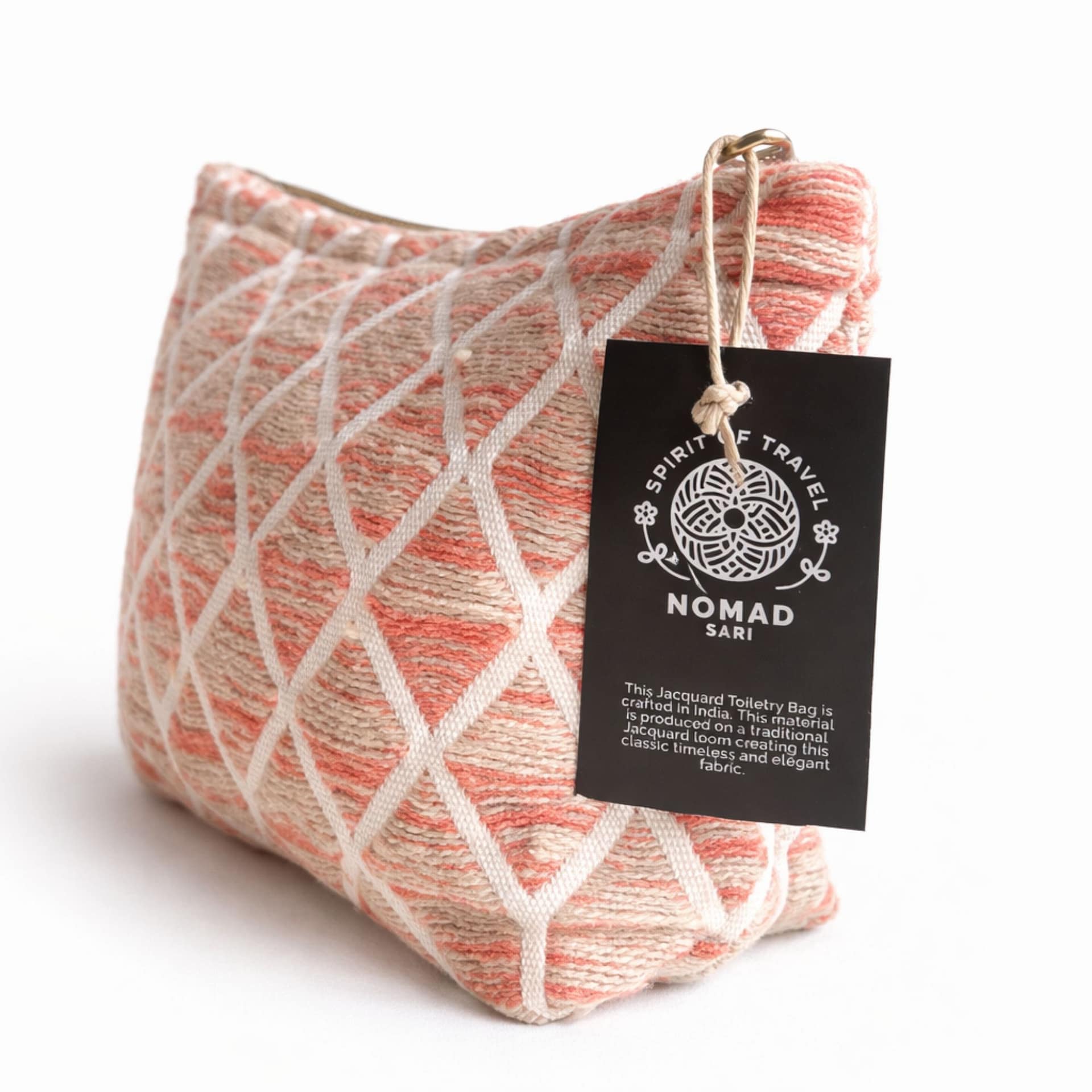 Necessaire Nomad Sari Jacquard Indiano - Rose Lattice - Image 2