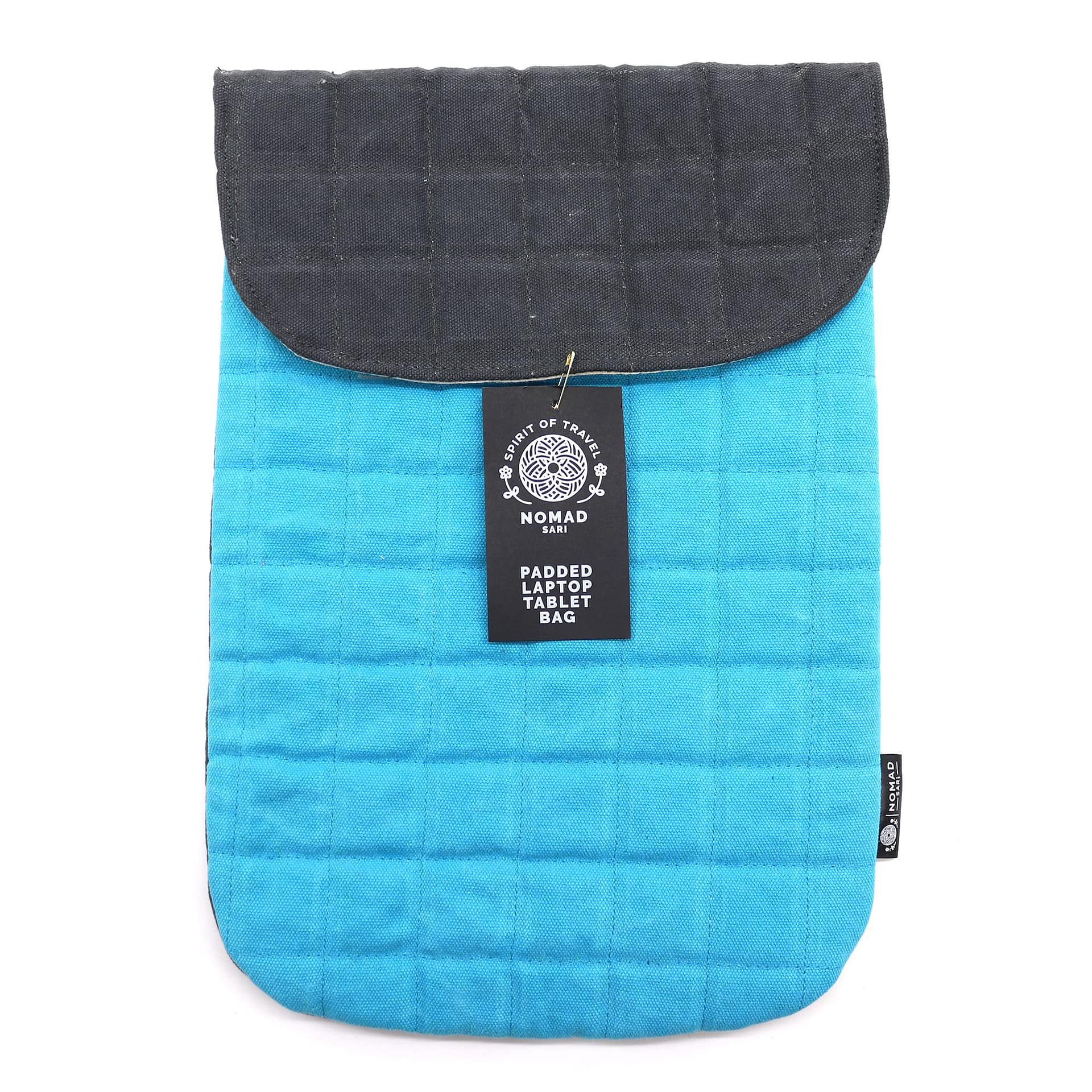 Saco Acolchoado para Portátil - Turquesa Espetacular - Efeito Desgastado de 14 Oz - Image 4