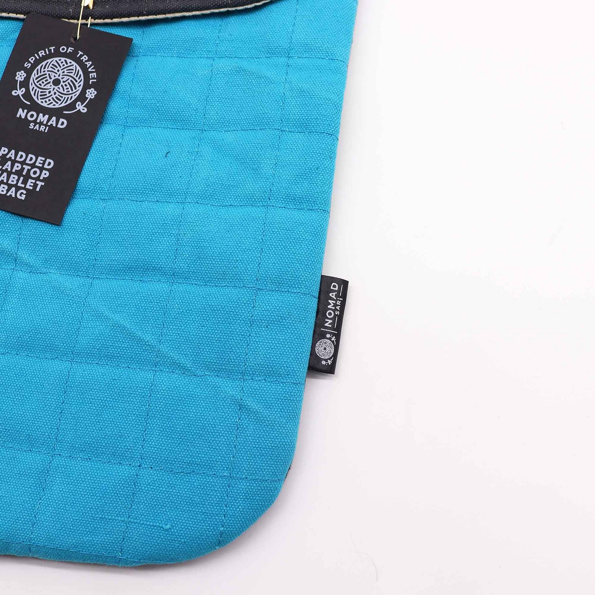 Saco Acolchoado para Portátil - Turquesa Espetacular - Efeito Desgastado de 14 Oz - Image 5