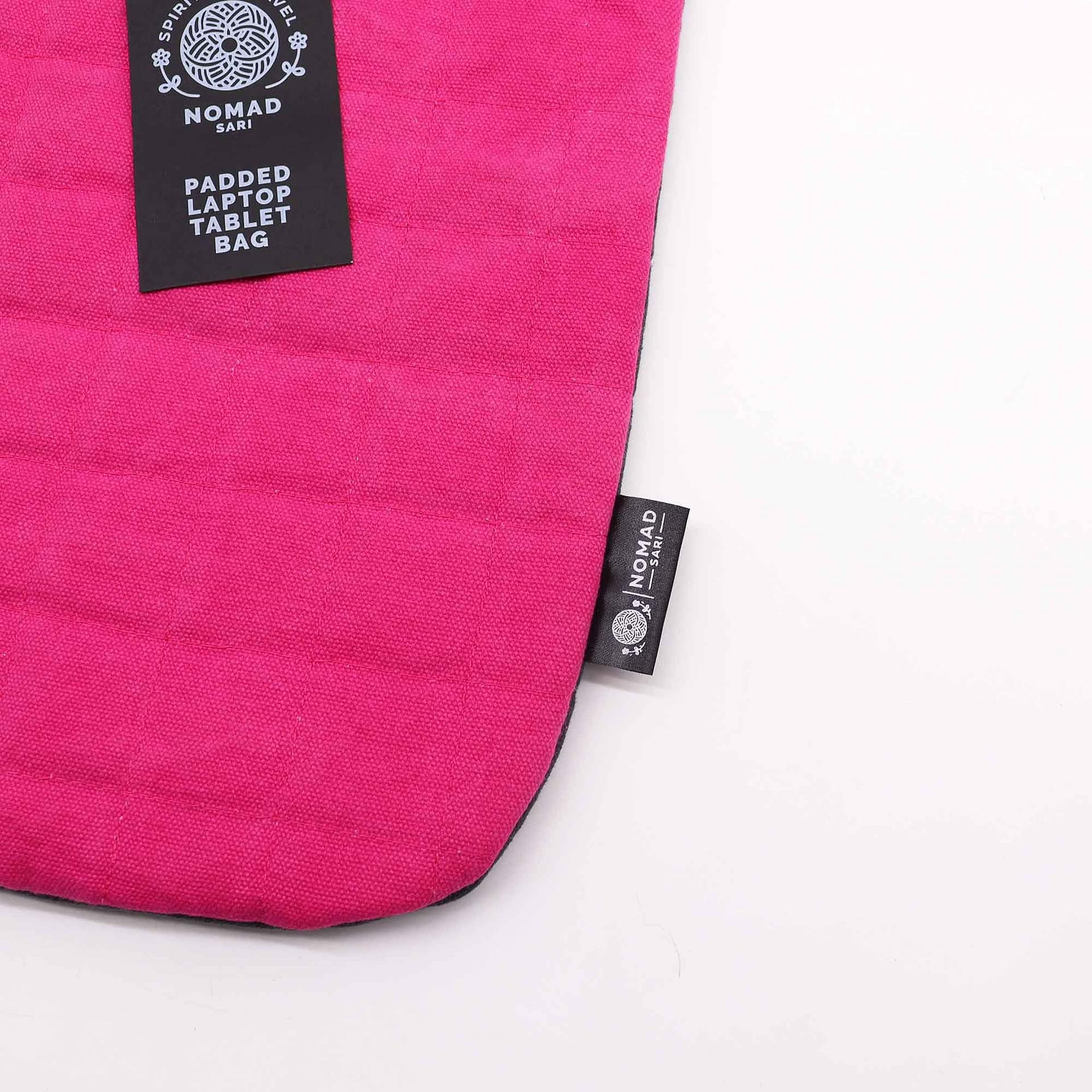 Mala Acolchoada para Computador Portátil - Rosa Choque - Efeito Desgastado, 14 Oz - Image 2