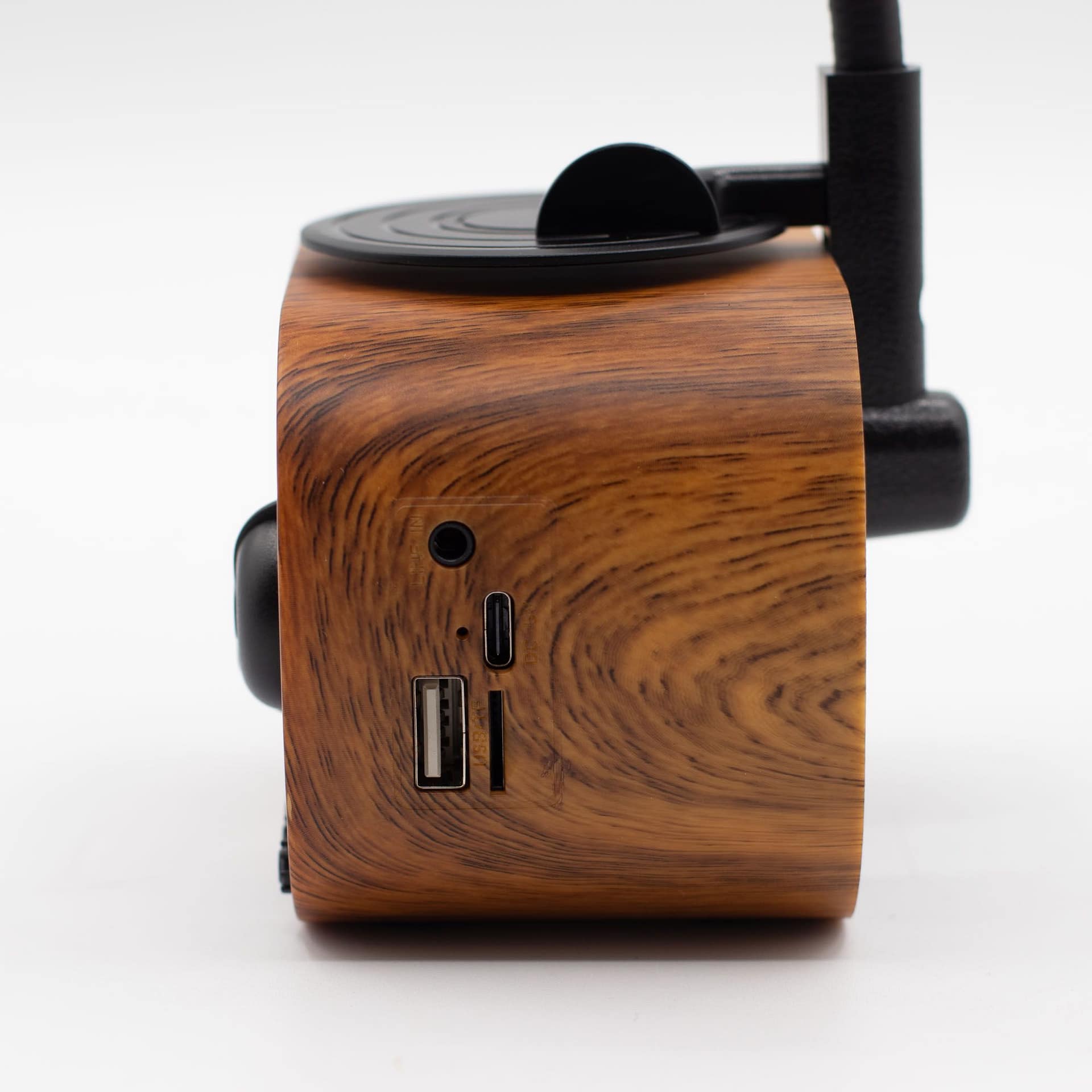 Mini Coluna Retro em Formato de Gramofone - Bluetooth e Rádio Fm - 5 Watts X 1