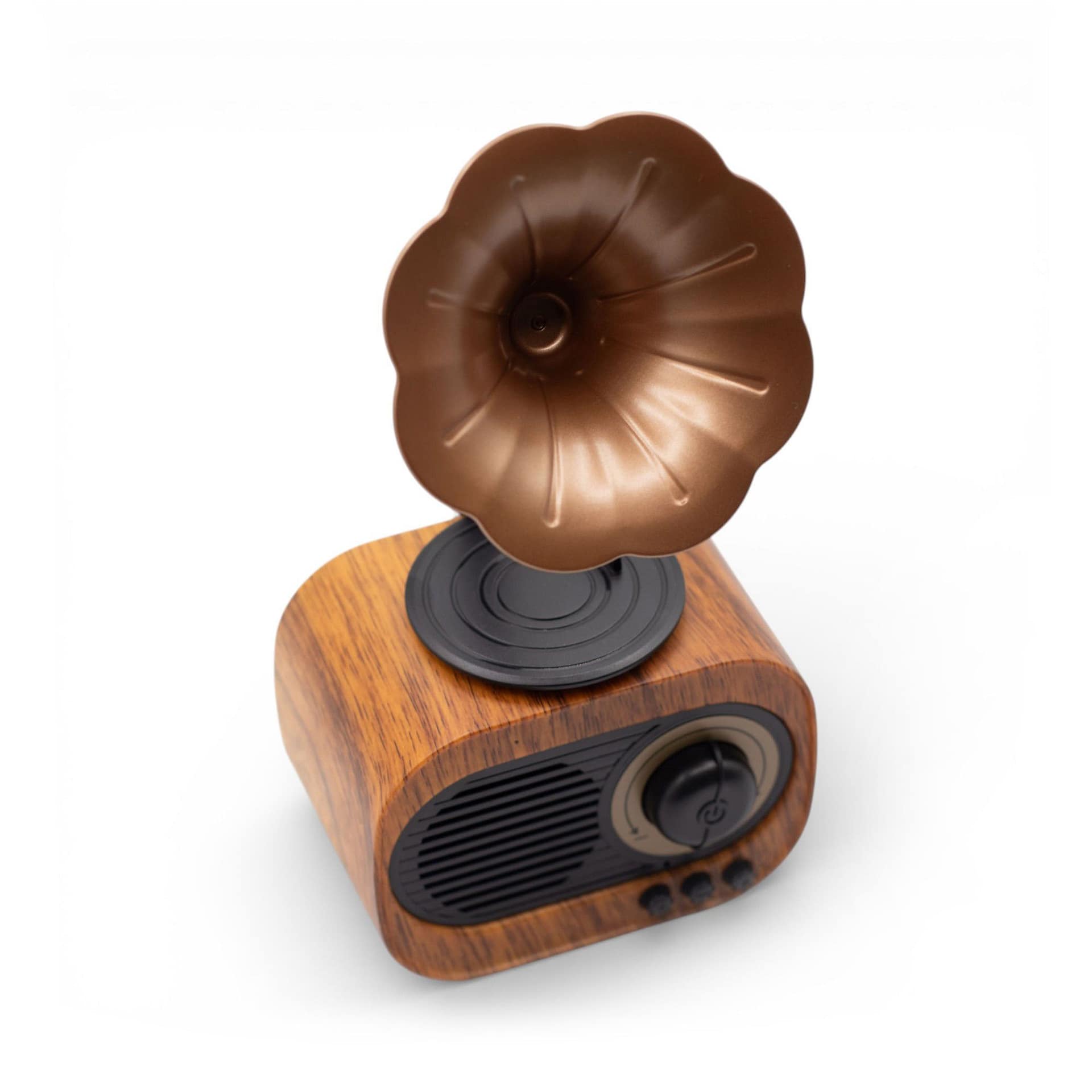 Mini Coluna Retro em Formato de Gramofone - Bluetooth e Rádio Fm - 5 Watts X 1 - Image 8