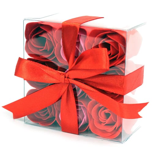 Conjunto de 9 Flores de Sabão - Rosas Vermelhas