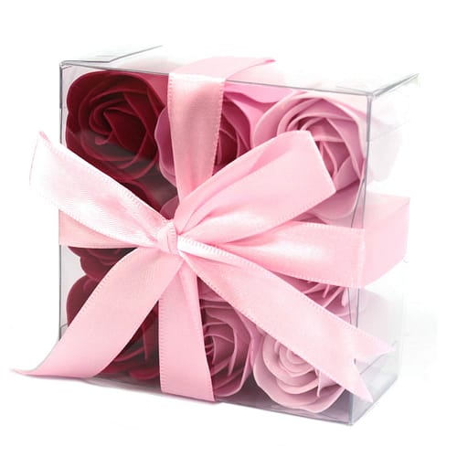 Conjunto de 9 Flores de Sabão - Rosas Cor-de-Rosa