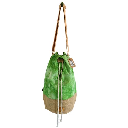 Mochila 100% Natural - Efeito Desbotado Verde - Árvore Da Vida