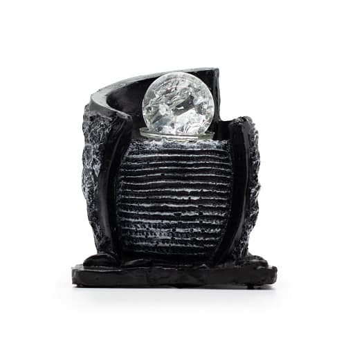 Fonte Decorativa de Mesa - 15 X 13 X 20 Cm - Recipiente para Água e Bola de Cristal