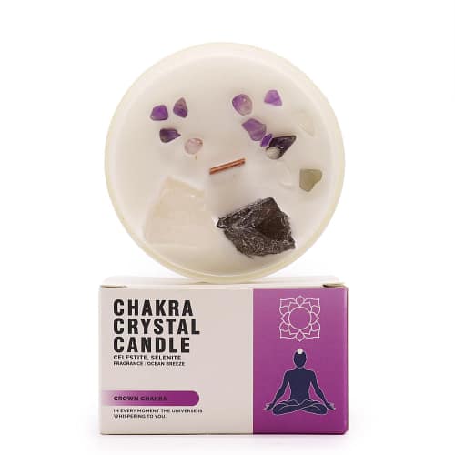 Velas de Cristal Dos Chakras - Chakra Da Coroa