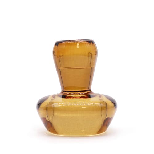 Castiçal Reversível com Design em Forma de Cogumelo para Jantar / Vela de Chá - Âmbar Antigo