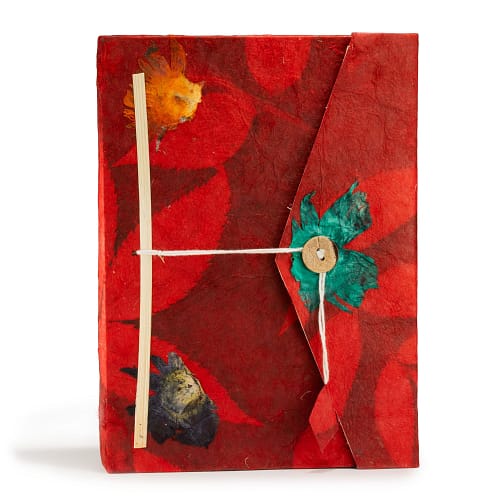 Caderno Lokta Bold Floral – Grande (21 X 15 Cm) – 45 Folhas – Inclui Marcador – Rubi