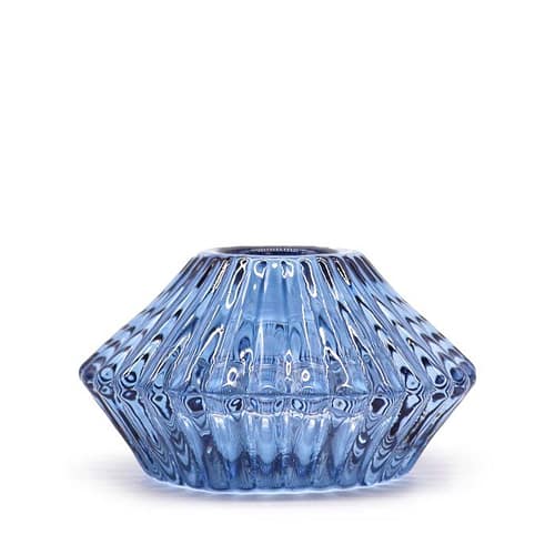 Portavelas Reversível com Desenho de Flor para Jantar / Vela de Chá - Azul