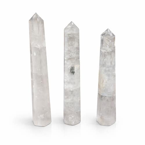 Pontas de Obelisco de Seis Faces em Pedra Preciosa, Aprox. 17 Cm - Cristal de Rocha