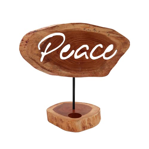 Portavelas com Placa - Paz