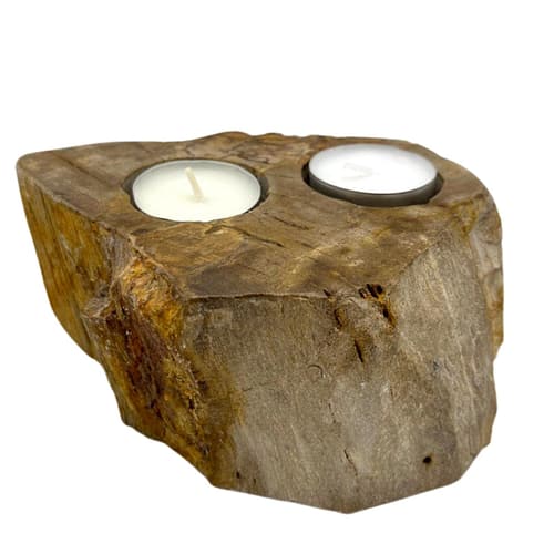 Castiçal de Madeira Petrificada - Duplo