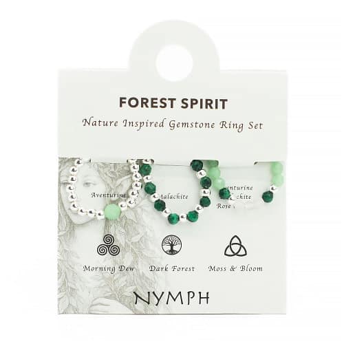 Conjunto de Anéis com Pedras Preciosas Do Espírito Das Ninfas - Espírito Da Floresta
