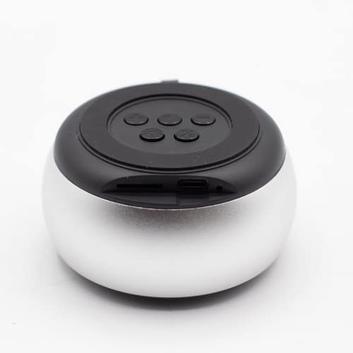 Mini Coluna Prateada com Efeito de Iluminação Mandala