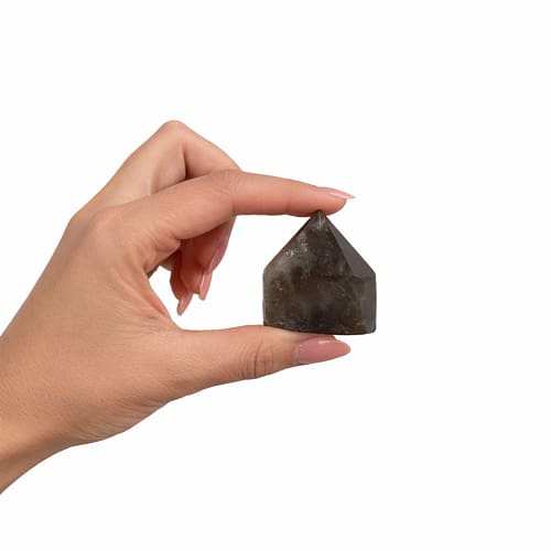 Pontas Polidas de Pedras Preciosas - Quartzo Fumado (Aproximadamente 5-6 Peças)