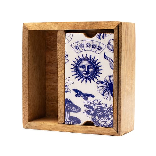 Caixa de Tarot com Duas Divisões e Suporte para Cartas