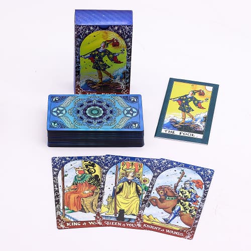 Baralho de Tarot com Acabamento Azul Brilhante - Mandala - com Folheto