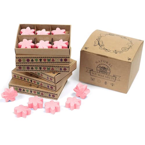 Caixa com 6 Velas de Soja - Rosa Clássica