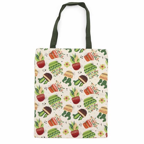 Mala Clássica Tote com Fecho (Motivo Caktus) 40 X 34 Cm
